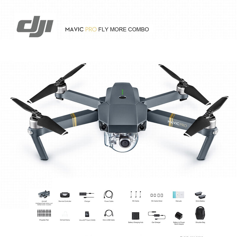 DJI Mavic Pro Fly More Combo Drone 1080P Camera 4K Video RC Helicopter FPV Quadcopter Official Authorized Distributer Original